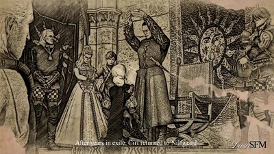 В Ведьмаке Цири занимается интимными отношениями с королем.