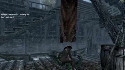 Моряк поймал и взял самку ящера после плавания, занявшись с ней актом на причале.