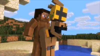 Клубничка в игре Майнкрафт: приключения.